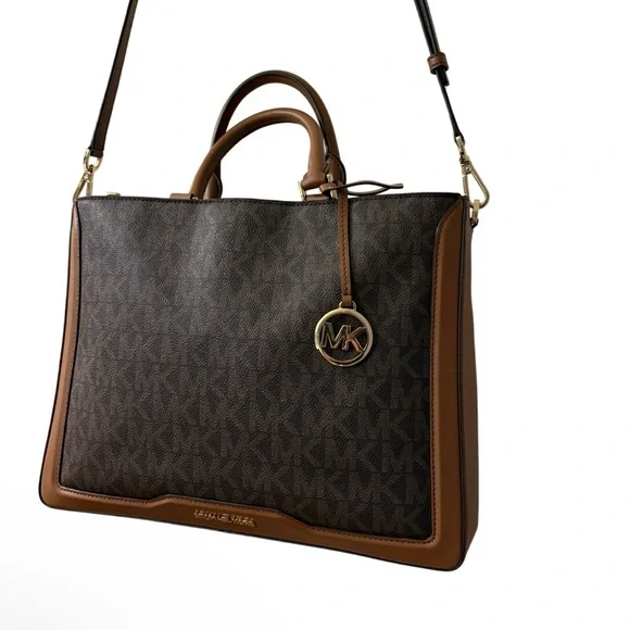 Michael Kors Jessie Large Signature TZ Tote Satchel Shoulder Bag Like New - Picture 3 of 16